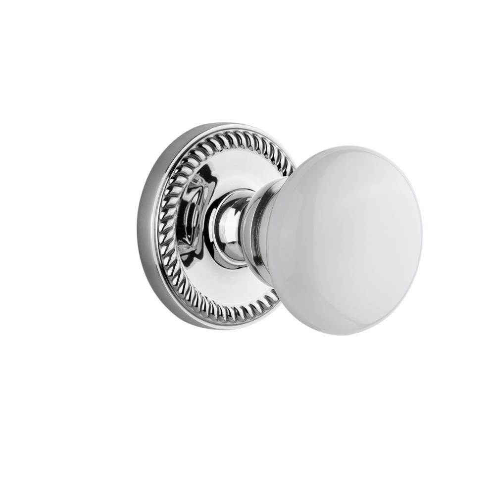 Grandeur by Nostalgic Warehouse NEWHYD Privacy Knob - Newport Rosette with Hyde Park Knob in Bright Chrome